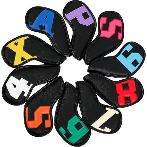 10pcs Golf Club Iron Head Covers Golf Set, PU Lightweight Scratch Resistant