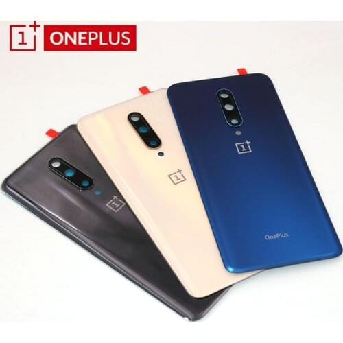 100% Original OnePlus 7 Pro Back Glass Battery Cover Door Rear 1+ 7Pro GM1910 GM1911 GM1913 Housing Case + Camera Lens & Logo