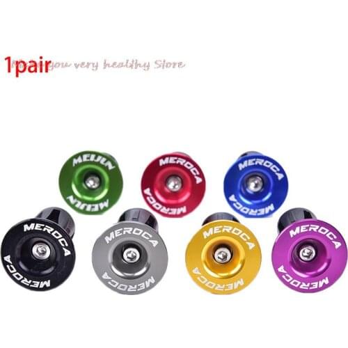 Hot 2Pcs Bike Lightweight Bar End Plugs Aluminum Road Bicycle Grip Anti-slip Firm Handlebar Caps Accessory Bike Bar End Plugs