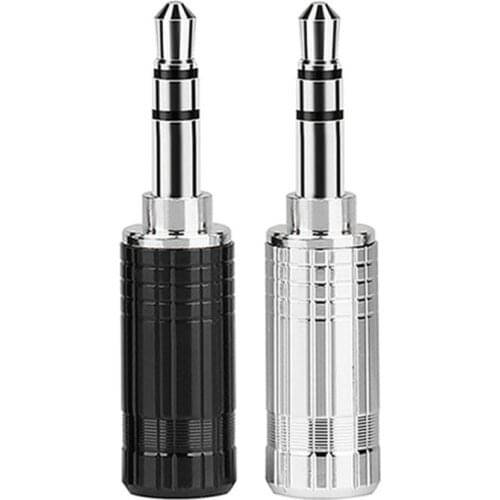 Earphone Plug Connectors 3.5 mm Jack 1/8" 3 Poles Stereo 3.5mm Headset Male Audio Adapter Wire Connector Rhodium Plated 6.0mm