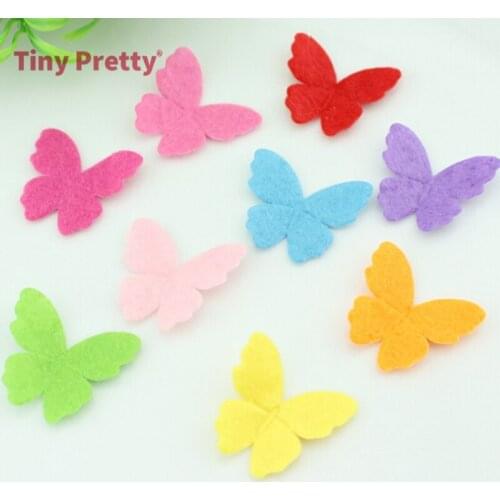 500PCS Mini Butterfly Appliques Cutout Fabric Butterflies Party Confetti,Tutu, Embellishment, DIY Craft Supplies