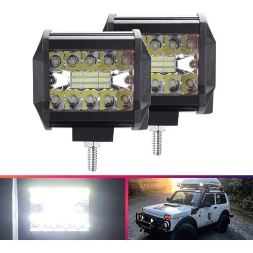60W 4INCH 20LED Waterproof Work Light LED Light Bars Spot Flood Beam for Work Driving Offroad Boat Car Tractor Truck 12V 24V