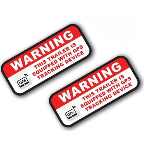 9cm*4cm 2PCs Trailer GPS Tracking Control Auto Stickers, Vinyl Decals