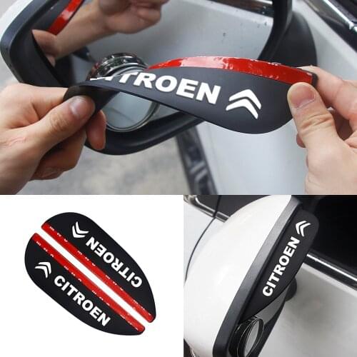 2pcs Car Side Rear View Mirror soft rubber Rain Eyebrow Visor Look Sun Shade Auto Accessories For Citroen C1 C2 C3 C4 C5 C6 C8