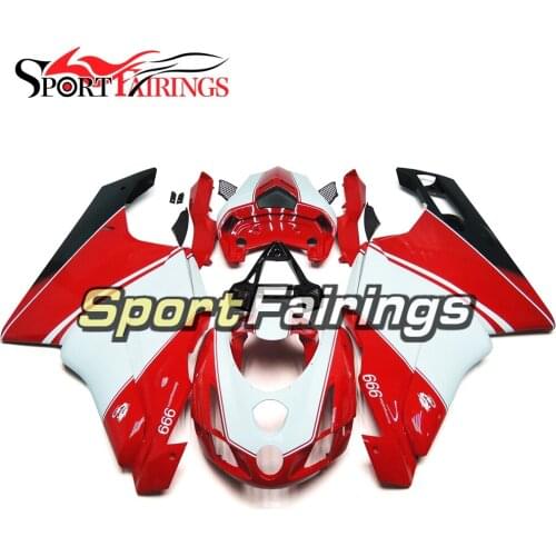Injection White Red Fairings For DUCATI 999 749 Year 03 04 2003 2004 ABS Plastic Motorcycle Fairing Kit Bodywork Cowling Panels