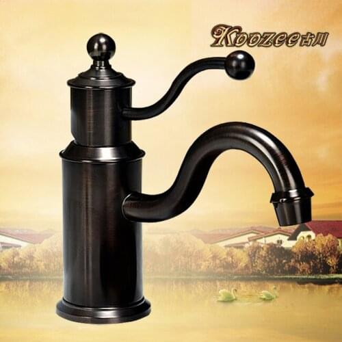 C antique copper faucet hole wash basin full artistic basin faucet hot and cold faucet Basin audience Furukawa