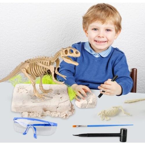 Dinosaur Fossil Excavation Kit Toys Jurassic Animal Skeleton Model Kid Digging Archaeological Education Game Children Boy Gift