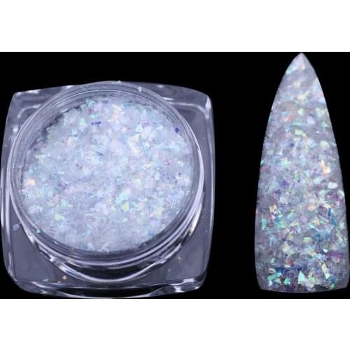 1 Box Holographic AB Nail Glitter Shell Flakes Mermaid Mirror Irregular Paillette DIY Foil Pieces Sequins Nail Art Decor
