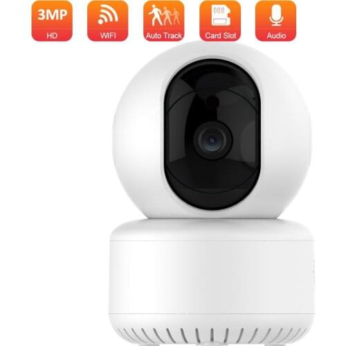 Super HD 3MP Wireless PTZ IP Camera WIFI Baby Monitor Indoor Mini CCTV Camera Home Security Smart Network Shaking Head Camera