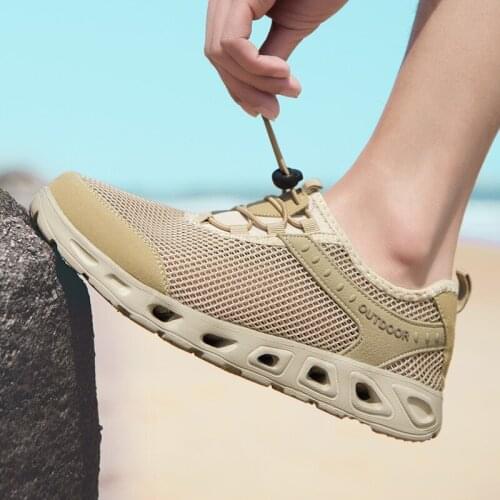 Damyuan Summer Men Shoes Mens Mesh Breathable Sneakers Soft Bottom Male Non-slip Outdoor Beach Sports Shoes Light Hiking Shoes