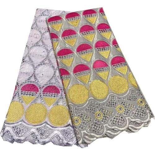 Nigerian Lace Bazin Riche Fabrics Tissu French Cotton Embroidery 2.5 tulle lace 2.5 bazin African Lace Fabric KC-140