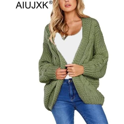 AIUJXK New Fashion Autumn Winter Women Sweater 2019 New Loose Long Sleeve Cardigan Female Warm Casual Knitted Coat Clothing