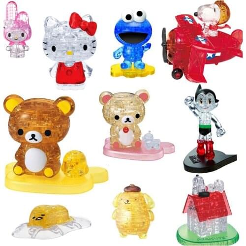 Kidpower Happy Hour New Arrival Crystal Puzzle 3D Animal Puzzle Bus apple rose tiger brain game Educational Toys Gift Present