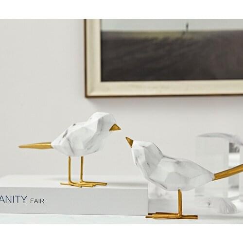 Resin White Bird Sculpture Home Decor Sculpture Home Decoration Accessories Bird Sculpture Sculpture Creative Bird Ornament