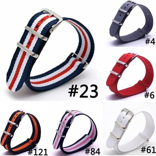10Pcs Nylon Strap 16mm 18mm 20mm 22mm 24mm Rainbow Fiber Canvas Strap Substitute DW Nato Army Sport Watch Dropshipping Belt