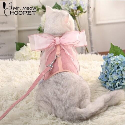 Hoopet Cat Harness With Leash Collar For Cats Adjustable Pet Cat Harness Leash Set Outdoor Supply
