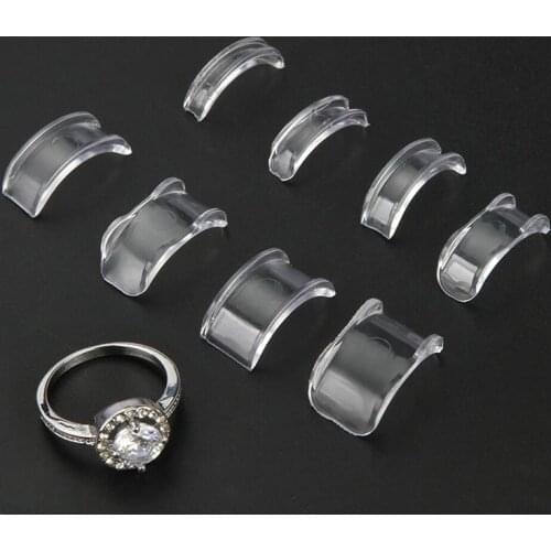 8 Sizes Silicone Invisible Clear Ring Size Adjuster Resizer Loose Rings Reducer Ring Sizer Fit Any Rings Jewelry Tools
