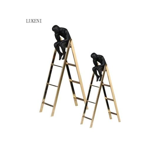 Modern Minimalist Creative Home Staircase The Thinker Character Decoration Living Room TV Cabinet Study Decoration Crafts