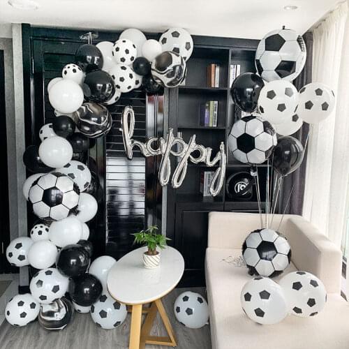 1set Football Soccer Balloons Garland Arch Kit Theme Latex Foil Helium Air Ballon Birthday Party Decorations