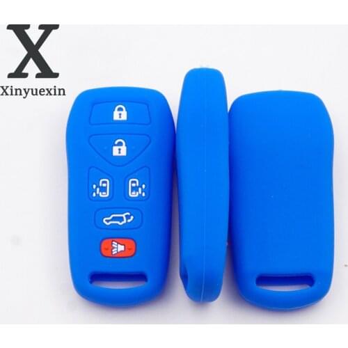 Xinyuexin 6+1 Buttons 7 Buttons Silicone Car Key Cover Case Fit for Nissan Quest Smart Remote Key Accessory Protector Holder