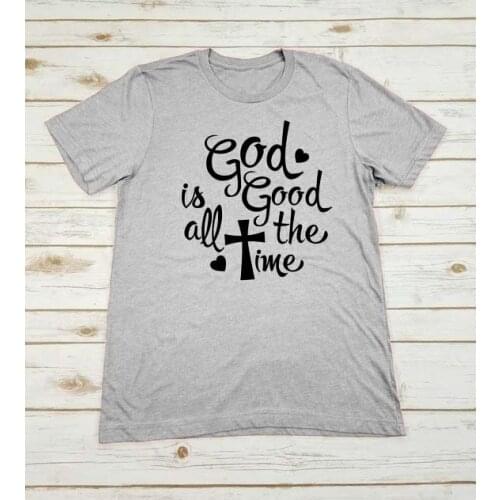 God is Good all the Time T-Shirt Hipster Graphic God is Lover Tee Christian Harajuku Heart Women Faith goth shirt girl tops