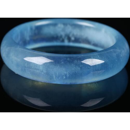 100% aquamarine Natural Stone Bangles Original Stone Cutting Bracelet Pattern Rarity Rare Fashion Bangle for Women Jewelry
