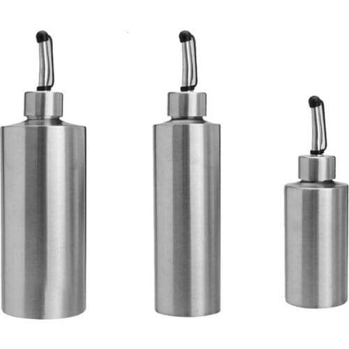 3 Pcs Kitchen Oil Bottle Stainless Steel Leak-Proof Soy Sauce Vinegar Cruet Storage Dispenser BBQ Sprayer 250/350/550 Ml