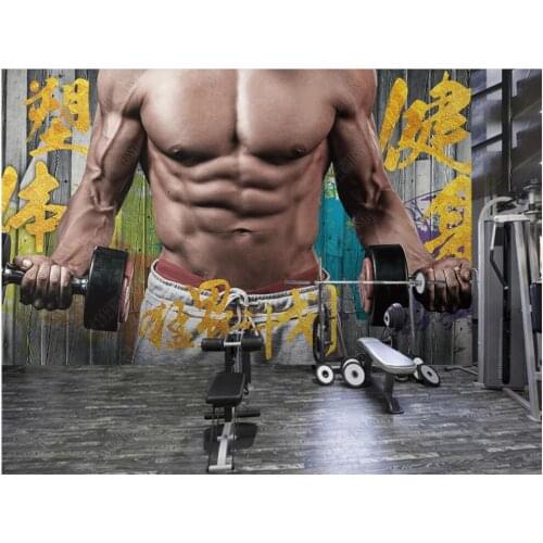 3d photo wallpaper custom mural on the wall Sexy muscle gym painting home decor 3d wall murals wallpaper in the living room