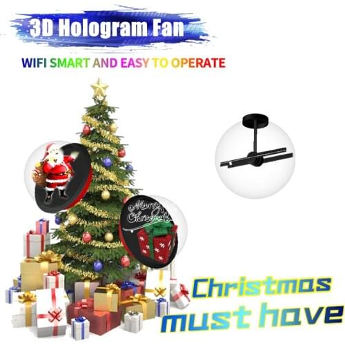 3D hologram fan 32cm Double sided display WiFi support Christmas must have Holographic advertising Projection
