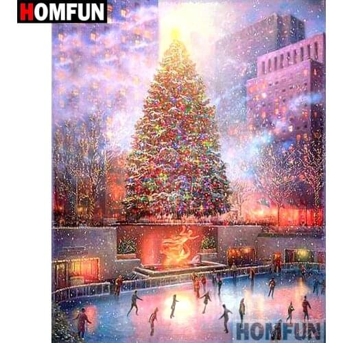 HOMFUN 5D DIY Diamond Painting Full Square/Round Drill "Christmas tree" 3D Embroidery Cross Stitch gift Home Decor A01290