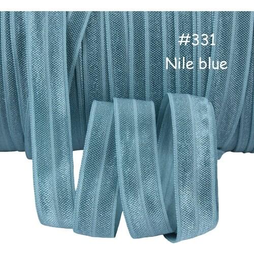 Free shipping soft 5/8" nile blue #331 fold over elastic for hair tie or baby headband
