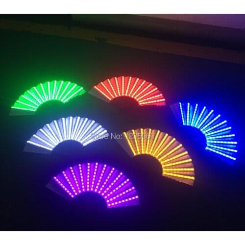 Free Shipping LED Fan Stage Performance Dancing Lights Fan Night Show Singer DJ Fluorescent Costumes Halloween Party Gifts