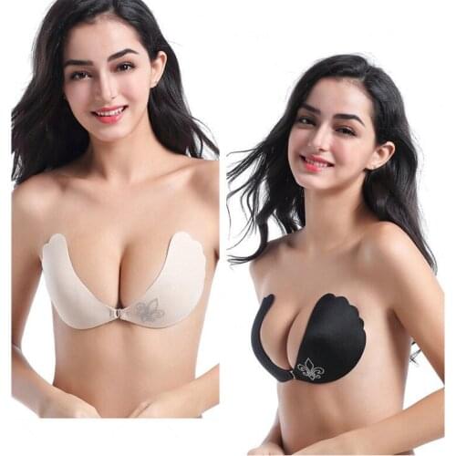 Seamless Bra Strapless Silicone Self Adhesive Stick On Sexy Lingerie Nipple Cover Reusable Invisible Women Bra Push Up Bralette