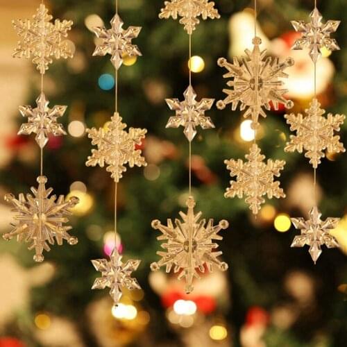 BMBY-45 Pcs Clear Snowflakes/Acrylic Crystal Snowflakes Snow Theme Ornaments Pendant DIY for Christmas Tree