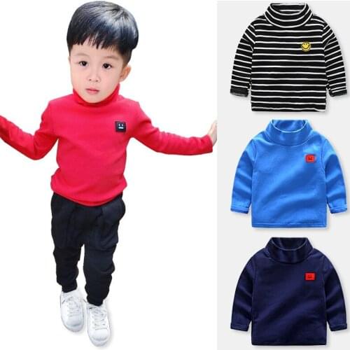 Jchao kid 2020 Winter Autumn boy girl brand turtleneck Bottoming T shirt high-necked fashion Cotton sweatshirts baby kid clothes