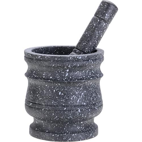 Granite Pattern Pestle Set Stone Herb Spice Grinder Solid Grinder Cooking Set