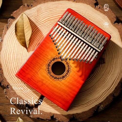 Hluru B Kalimba 17 21 key Thumb piano Xylophone Rosewood Maple Solid Panel Padauk Musical instrument Hollow plank Gradient color
