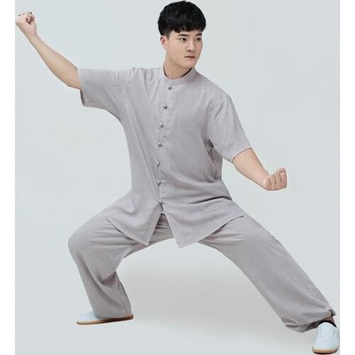 Kungfu Costume Women Tai Chi Clothes Traditional Nation Martial Art Clothing Men Summer Tang Suit Short Sleeve Wushu Wear Sets
