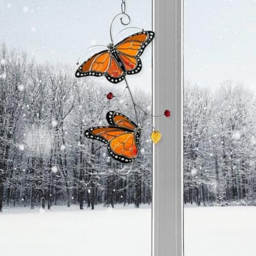 Metal Monarch Butterfly Exquisite Crafts Window Hanging Decoration Butterfly Shape Wind Hook Chimes Home Decoration