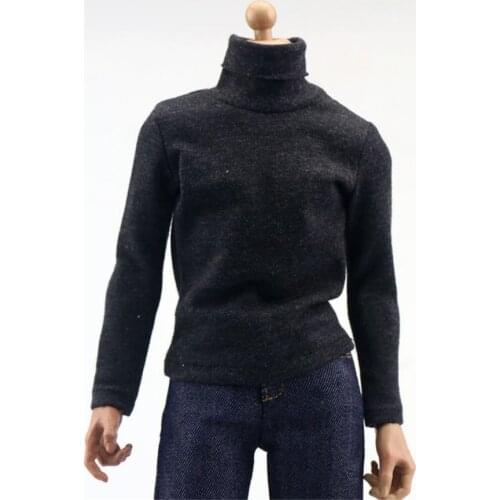 1/6 Male Soldier Clothes Accessory Duck Grey Sweater T-shirt Model Flexibility Turtleneck Toy for 12'' Action Figure Collection