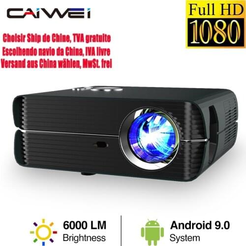 New Home Projector Video Led Beamer 6000 Lumens Wireless Airplay A10AB Freeshipping Full Hd 1080P Projector For Mobile Phone