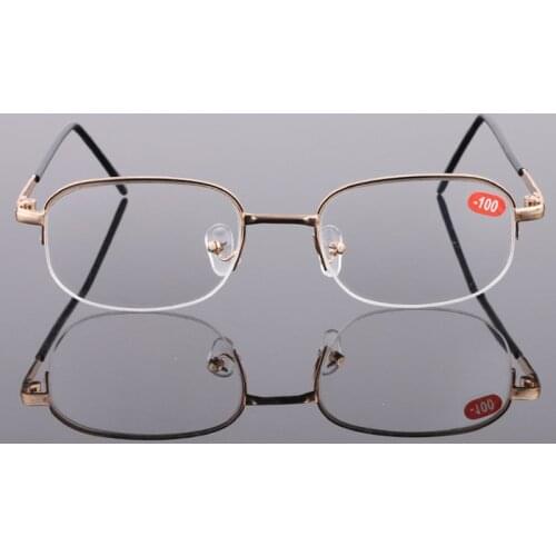 Zilead Finished Myopia Glasses Women Men Metal Half Frame Myopic Glasses With Diopter -1.0 1.5 2.0 2.5 3.0 3.5 4.0 Short Sighted