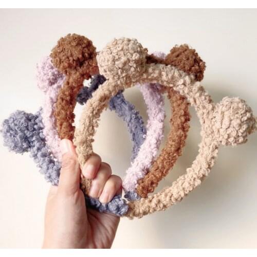 Autumn and winter cute lamb hair bear ears headband face wash makeup mask hairpin hair lead jewelry