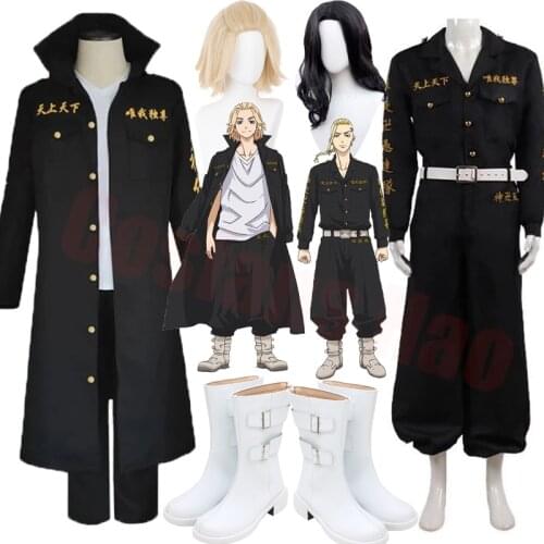 Tokyo Revengers Manjiro Sano Cosplay Costume wigs Black Uniform Halloween Party Ken Ryuguji Takemichi Hanagaki Kimono Outfits