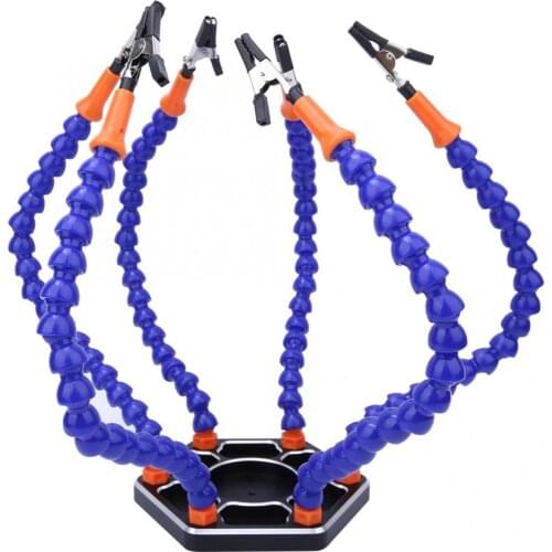 6 Flexible Arms Soldering Bench Vise Table Clamp 3rd Hand Soldering Station PCB Holder Welding Repair Soldeirng Iron Holder