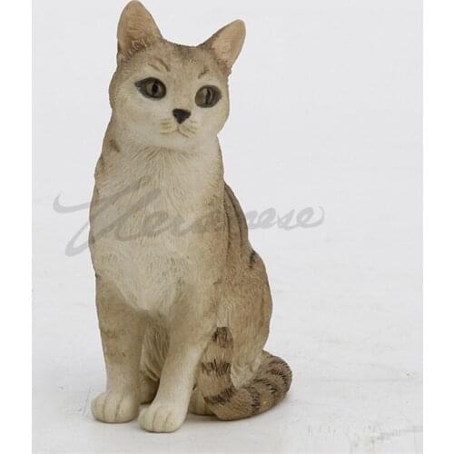 STRIPED CAT ART SCULPTURE CATS ANIMAL FIGURINE STATUE CREATIVE RESIN CRAFTS HOME DECORATION BIRTHDAY GIFT R4955