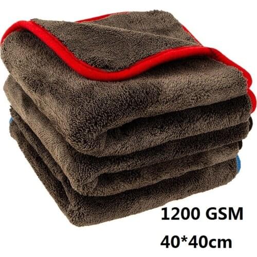 Car Cleaning Cloths Upgraded 1200gsm Ultra-Thick Car Drying Towel Microfiber Cloth Soft Super Absorbent Cleaning Towel