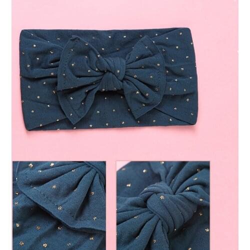 Cute Bowknot Elastic Head Bands For Baby Girls Gold Star Headband For Children Tuban Baby Baby Accessories Floral Hair haarband