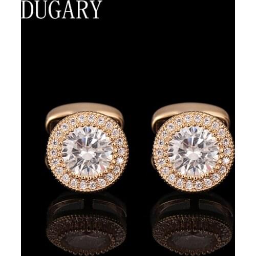 DUGARY Luxury shirt cufflinks for mens Brand cuff buttons cuff links gemelos High Quality crystal wedding abotoaduras Jewelry