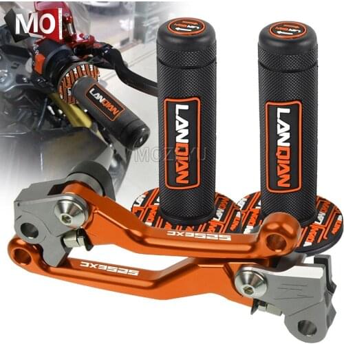 For 525EXC 525 EXC 2010 CNC Pivot Brake Clutch Levers Dirt Bike Handle Hand Grip Handlebar 525EXC Motocross Motorcycle